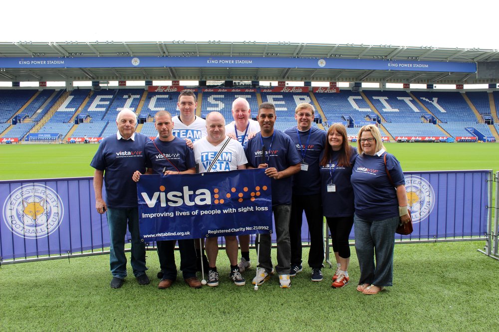A picture of Martyn and his Team Vista at King Power Stadium football pitch.