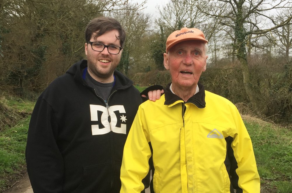 A picture of Peter and Dan out on a walk together.
