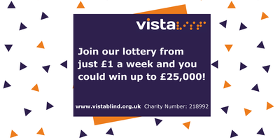 Image says 'Join our lottery from just £1 a week and you could win up to £25,000!'