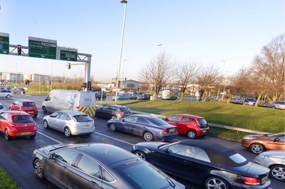 A picture of traffic backed up around Fosse Park