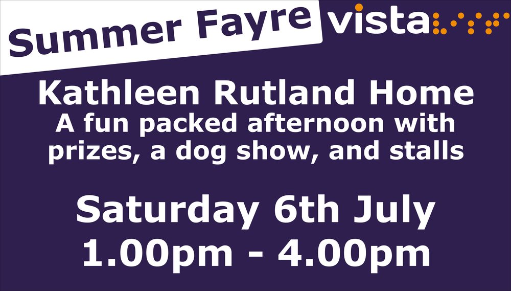Vista Summer Fayre. Kathleen Rutland Home. A fun packed afternoon with prizes, a dog show, and stall.