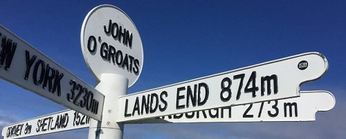 A sign that says 'John O'Groats'