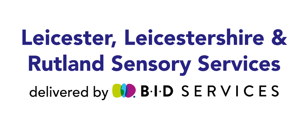 [Image Description: Logo for Leicester, Leicestershire & Rutland Sensory Services. Delivered by BID Services.]