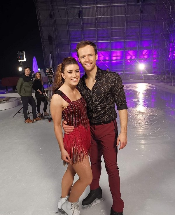 Libby Clegg and Mark Hanretty on an ice rink for Dancing on Ice
