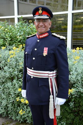 Image is of the Lord-Lieutenant of Leicestershire, Mike Kapur OBE