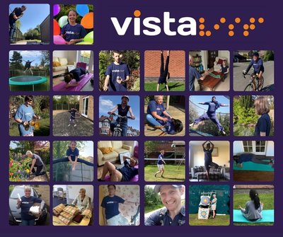 Collage of Team Vista doing activities for the 2.6 challenge.