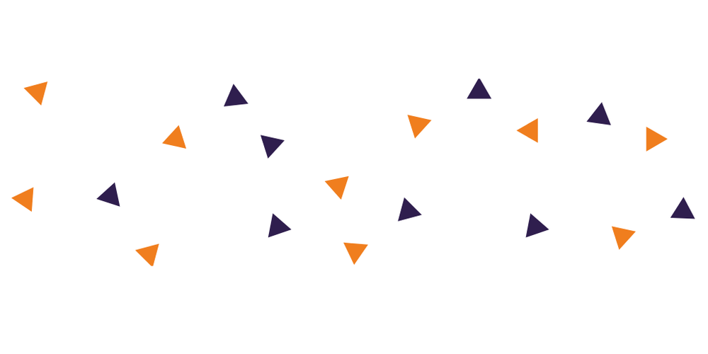 Confetti shapes in VIsta's blue and orange