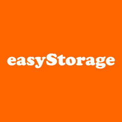 'easyStorage' in white and it is on an orange background.