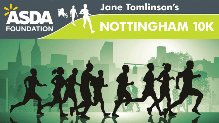 An animated picture of Nottingham's 10K run.